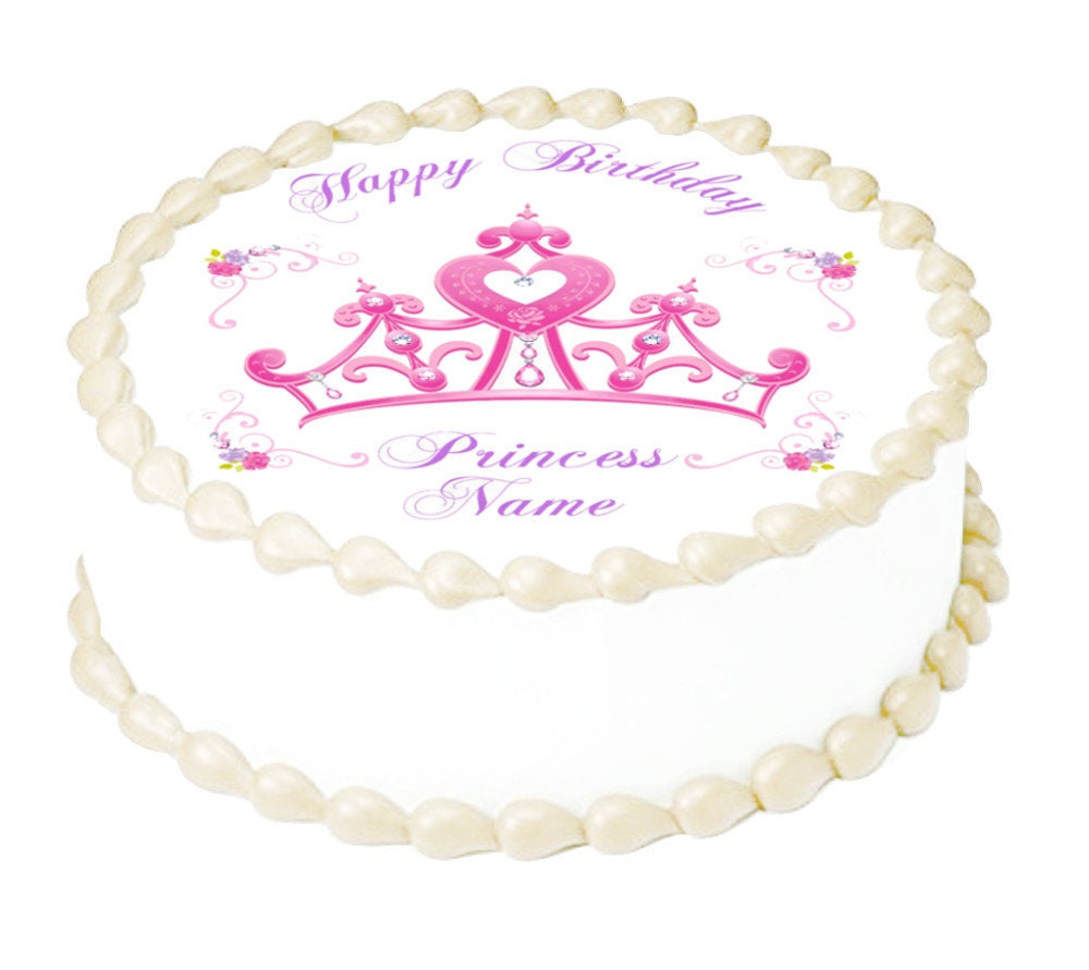 PRINCESS CROWN Edible Cake Topper Image Birthday Party Decoration - Etsy