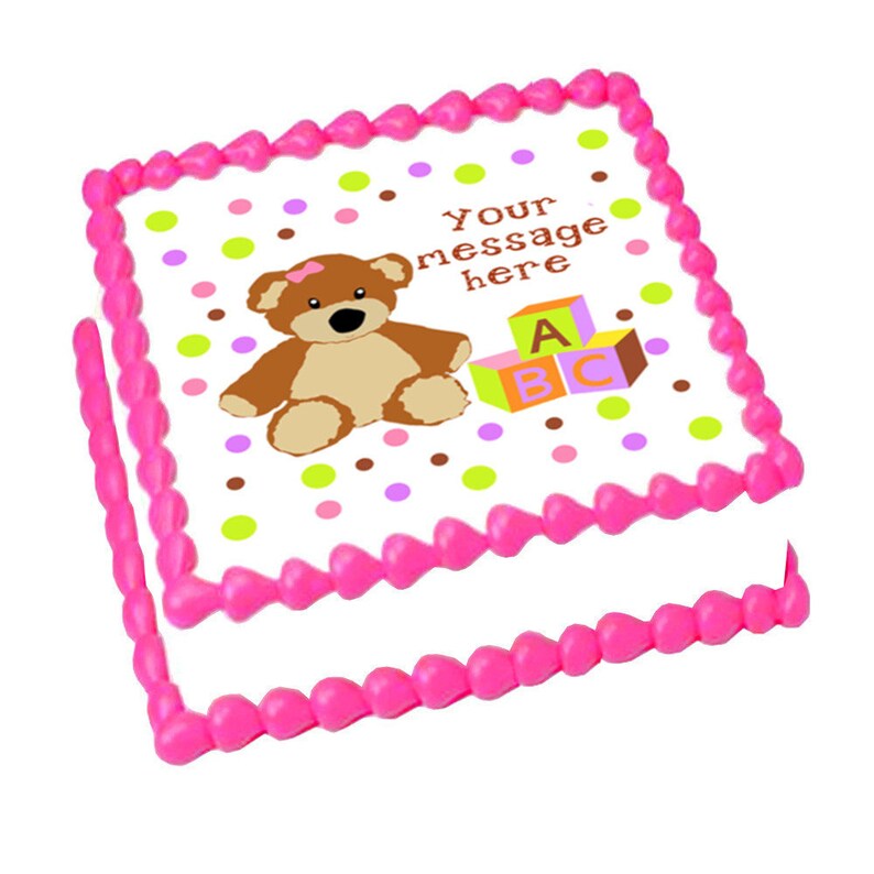 TEDDY BEAR GIRL Edible Cake Topper Image Cake Party Decoration - Etsy