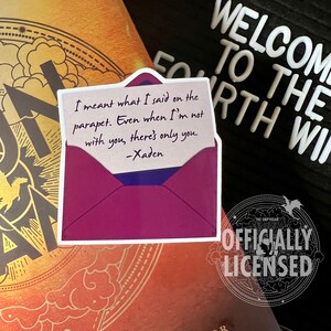Xaden’s Letter sticker | Fourth Wing Officially Licensed | Violet Sorrengail Xaden Riorson Tairn Andarna Wingleader Dragons Iron Flame