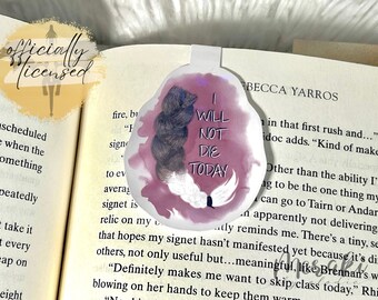 May include: A pink and white watercolor bookmark with a braided brown hair design and a white angel wing. The bookmark has the text "I Will Not Die Today".