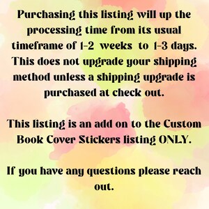 Skip the Line Add on Upgrade for Custom Book Cover Sticker - Etsy