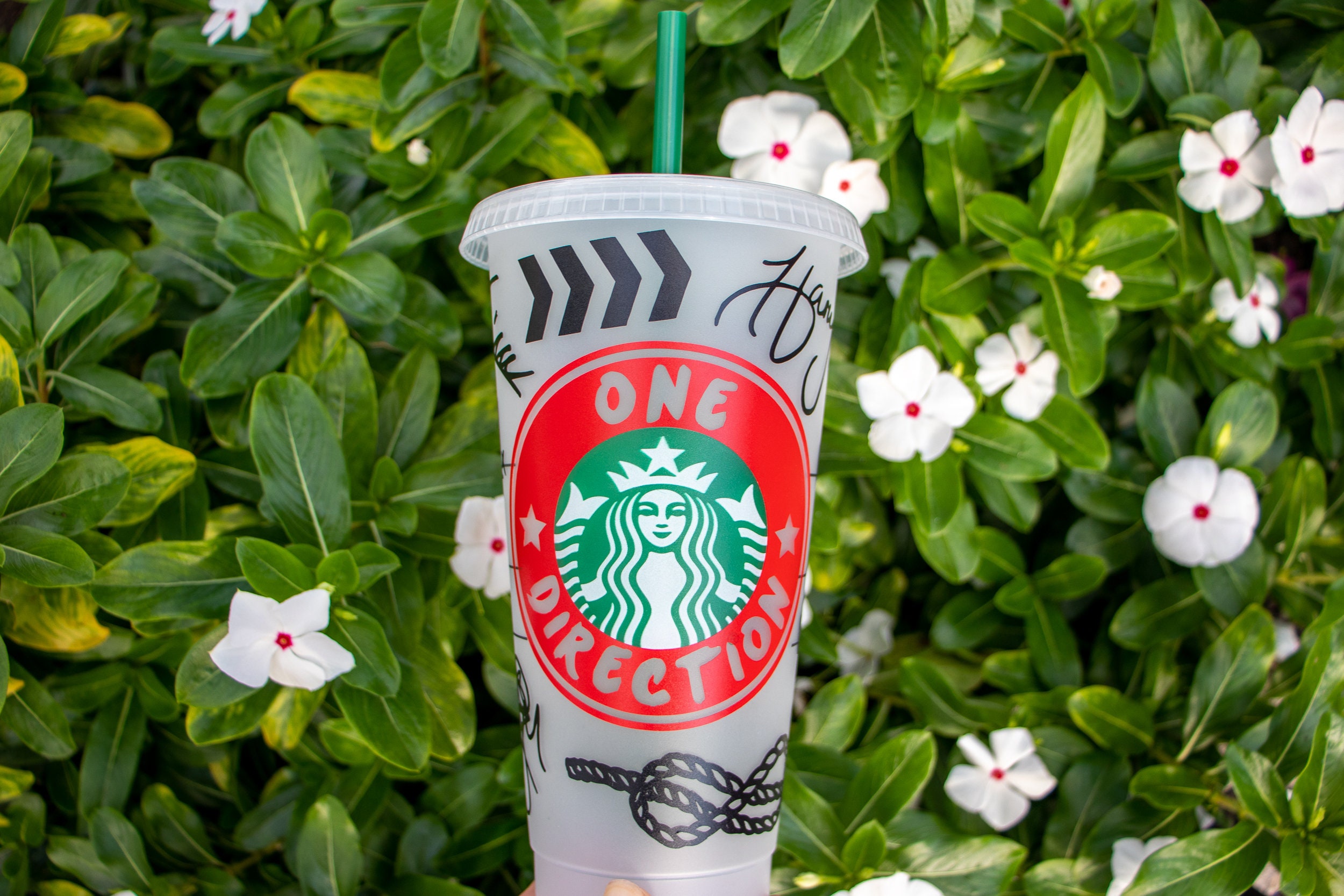 One Direction Starbucks Cup - 1D Tattoo Cold Cup - 1d coffee cup - re…