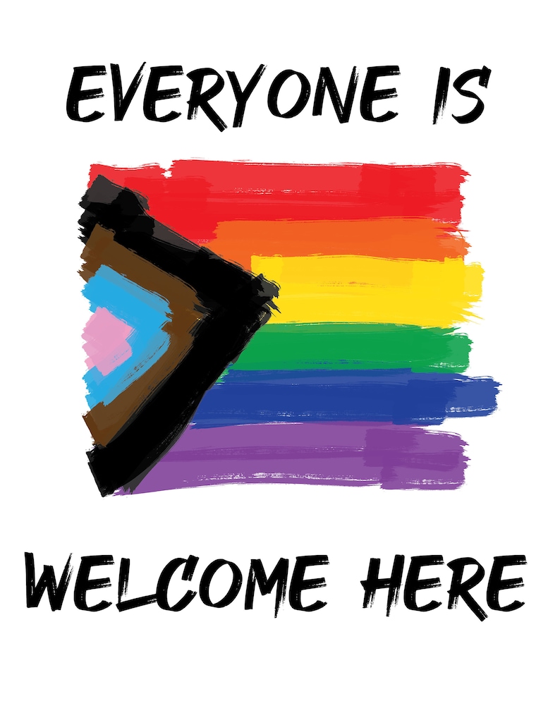 Regenbogen-Aufkleber 'Everyone Is Welcome Here' - 5 Bunte Sticker Für Auto & Laptop