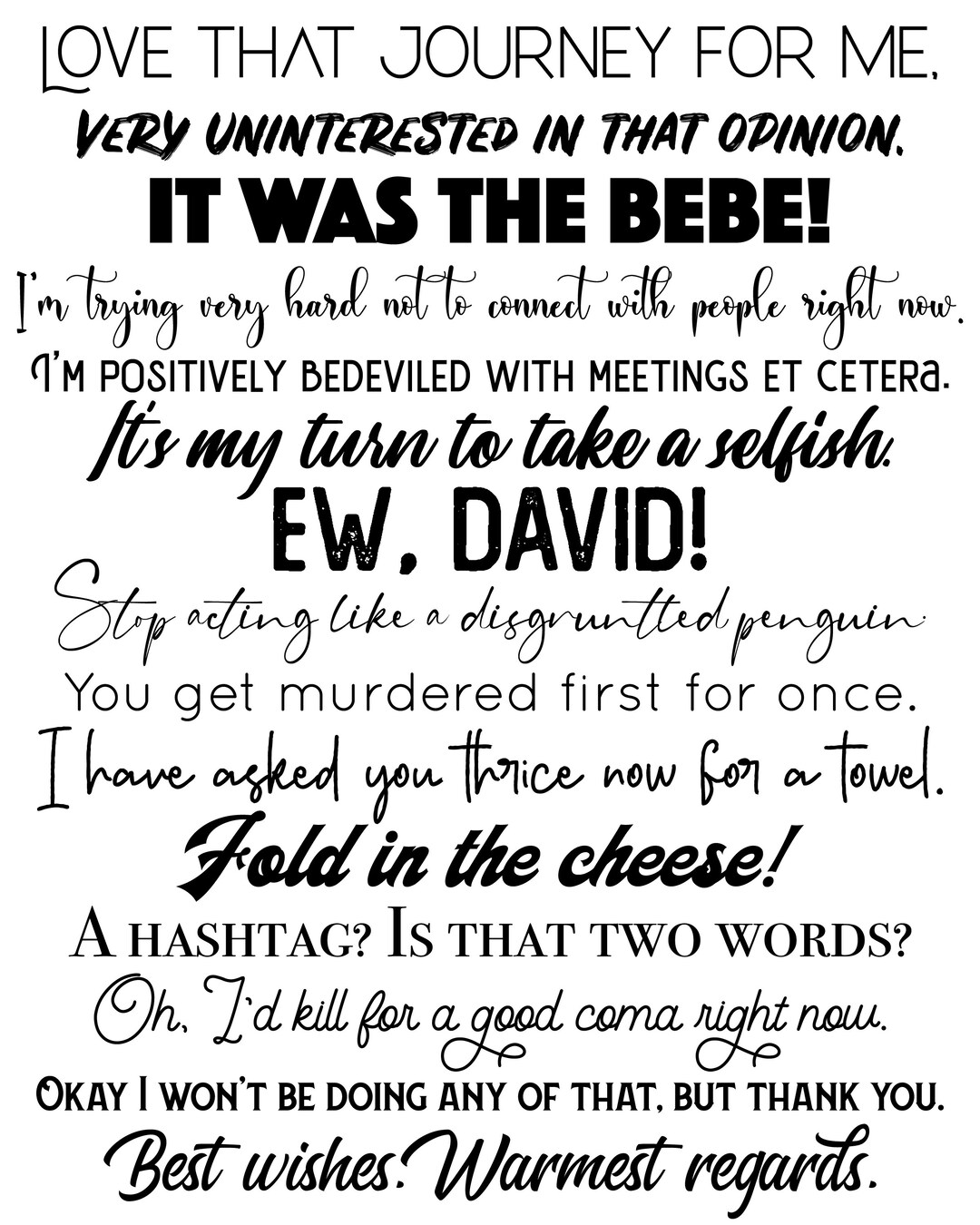 Schitts Creek Quotes Print Etsy