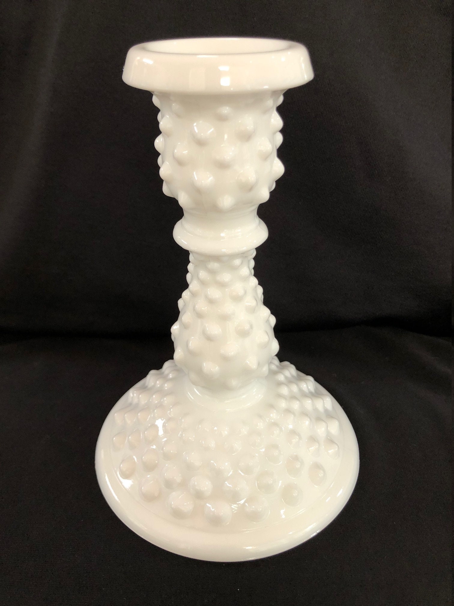 Vintage Milk Glass Hobnail Candlesticks 6 Inches High Etsy