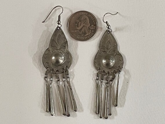 Vintage Turkoman Tribal Gypsey Long Dangle Earrin… - image 9