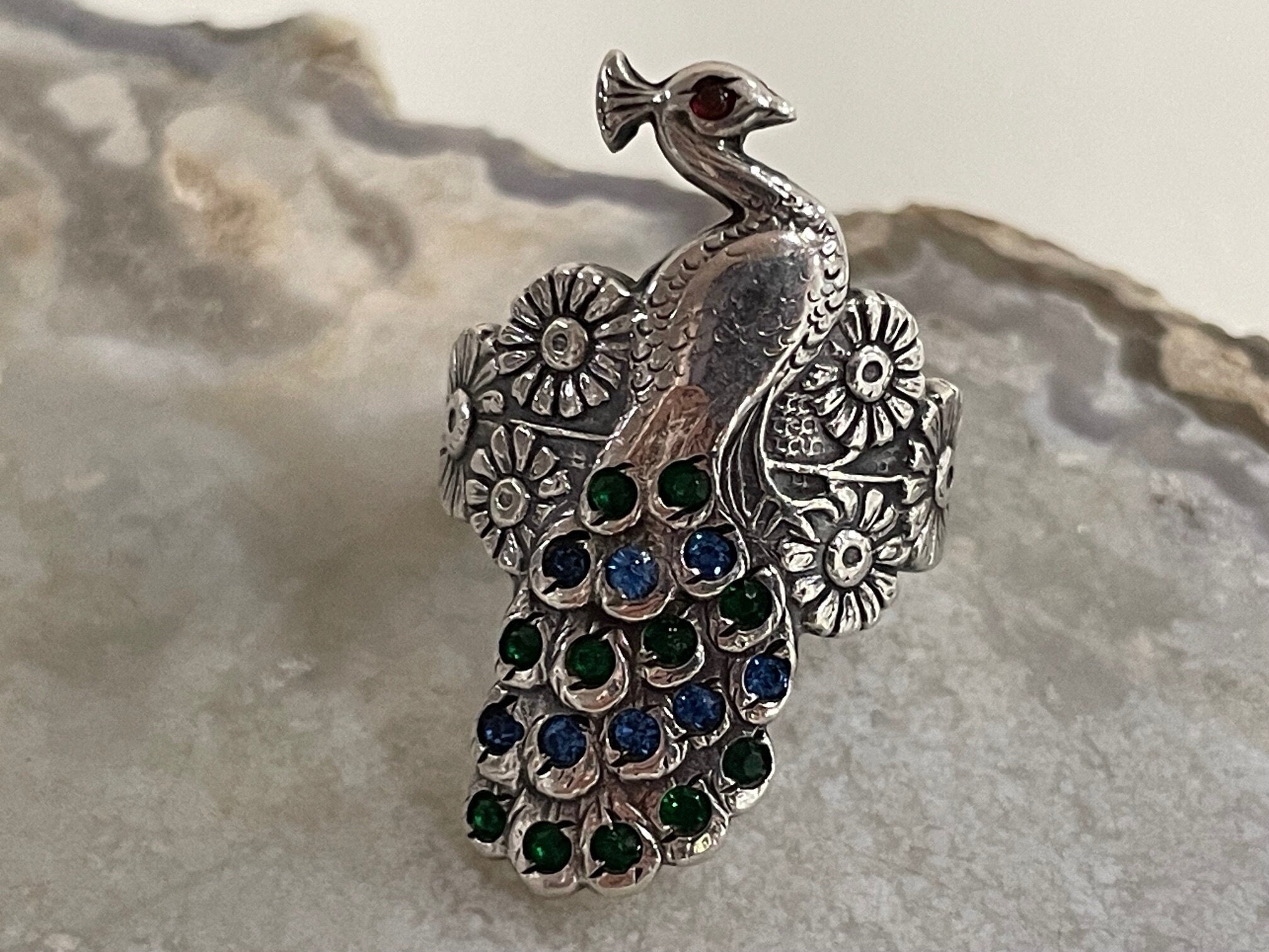 Amazon.com: RMREWY 925 Sterling Silver Peacock Ring Dainty Peacock Wrap Ring  Peacock Jewelry Christmas Gifts for Women Mom Girlfriend, Size 6: Clothing,  Shoes & Jewelry