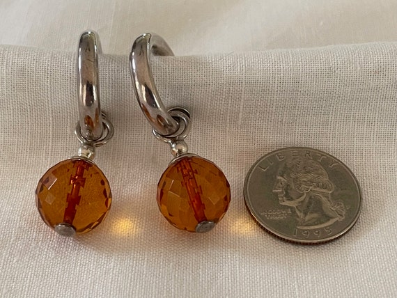 Baltic Amber Bead And Sterling Silver Hoop Dangle… - image 7