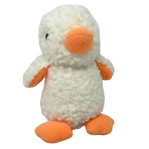 Gund Twitter Critter Duck Plush Rattle White Curly Sherpa Grabber Vintage 1990