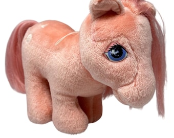 Vintage 80s My Little Pony Plush: Cotton Candy Pink, 9 Inch