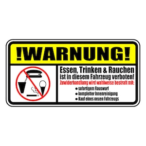 Autoaufkleber | WARNUNG! ESSEN VERBOTEN | ca. 10x5cm