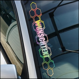Bumper sticker | HONEYCOMB DESIRED TEXT | Desired word | Hologram sticker