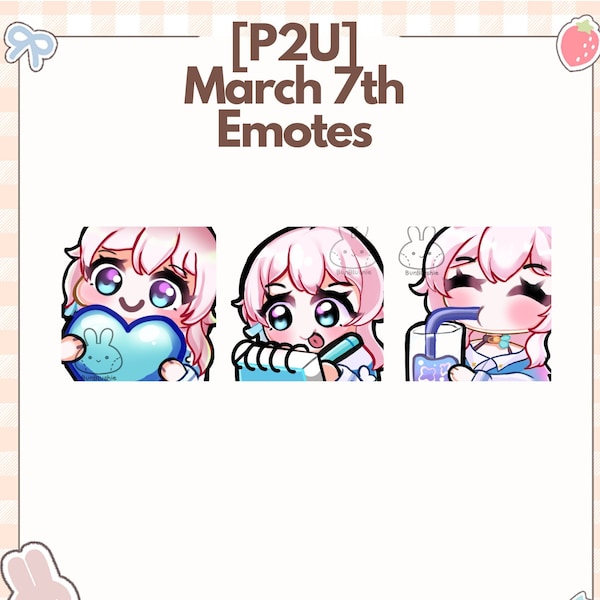 Honkai Star Rail March 7th for Emotes Twitch/Discord | Custom Twitch Emotes | Streaming | Twitch Graphics | Gaming | Stream Emotes