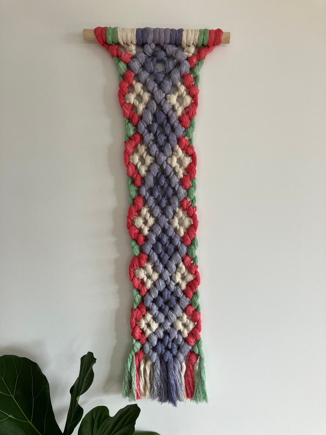 Giant Friendship Bracelet Wall Hanging Woven Creation for Your Home and