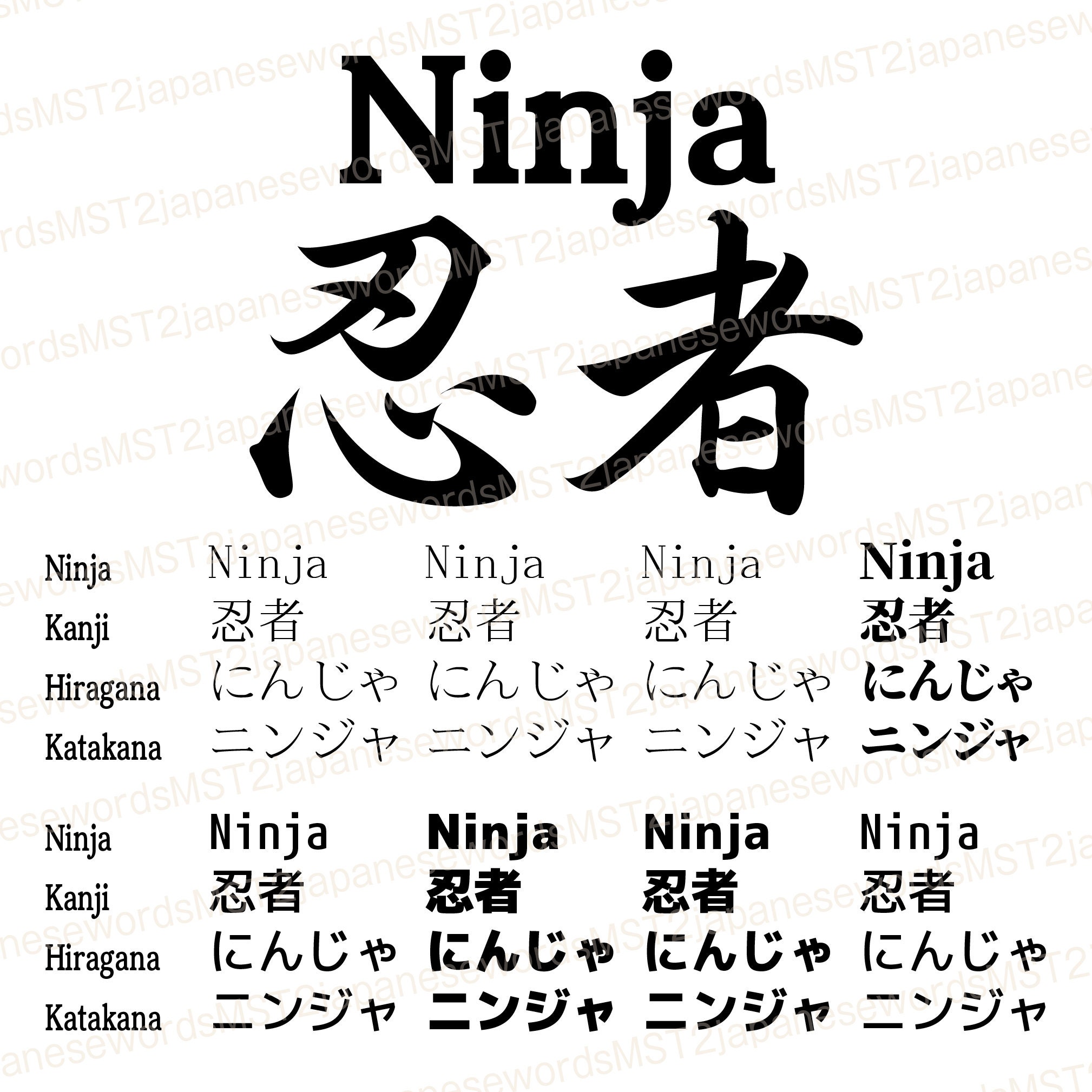 Ninja Japanese Kanji Letters For Ai Eps Png Etsy Ninja Japanese Kanji Letters For Ai Eps Png Etsy