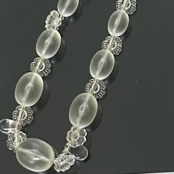 FABULOUS Rare Vintage Graduated FROSTED Oval Luci… - image 1