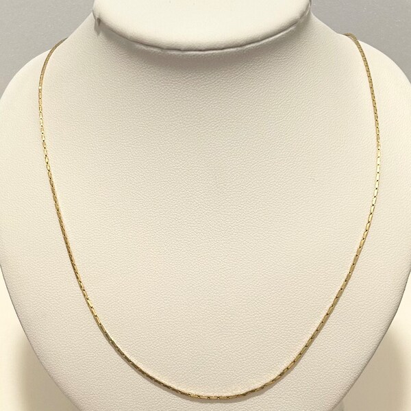 Vintage Park Lane Necklace 18” Thin Snake Chain Gold Plated