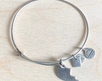 Vintage Alex and Ani “best” Charm Rafaelian Silver Bangle