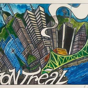 Original painting in watercolour from Montreal