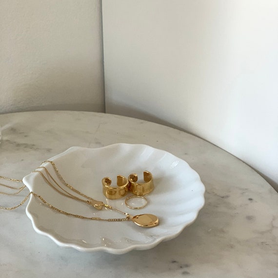 Ceramic Seashell Tray Jewelry Dish Ring Holder Porcelain Etsy Canada