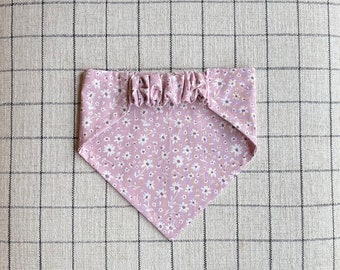 Purple Floral Pet Bandana | Dog Apparel | Dog Collar | Cotton Dog Bandana | Pet Dog Cat Gift | Dog Accessories | Pet Neckwear | Handmade
