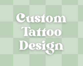 Custom Tattoo Design | Commissioned Tattoo Drawing | Custom Tattoo Lettering | Line Art Tattoo | Lettering Tattoo | Floral & Plant Tattoo