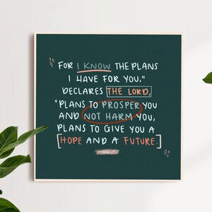 Jeremiah 29:11 Downloadable Art | Printable Wall Art | Instant Download | Scripture | Christian Decor | Bible Verse Prints | Bedroom Decor