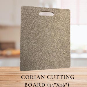 Large Corian Cutting Board with Handle: 13" x 16" Serving Tray