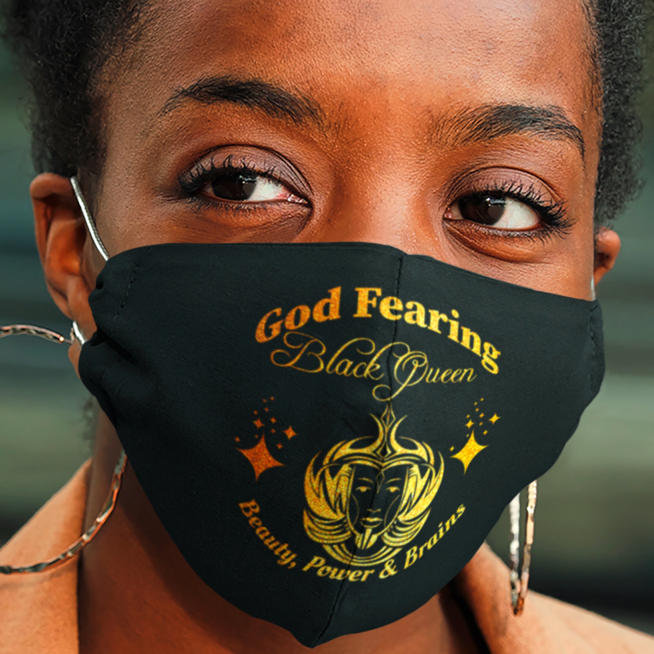 Gott fürchtet schwarze Königin Gesicht Maske Geschenk | Etsy