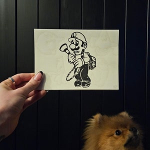 Luigi's Mansion handgemachte gedruckte Karte, die im Dunkeln leuchtet