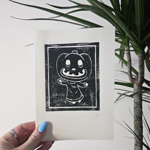 Halloween Animal Crossing Handgemachte Bedruckte Karte
