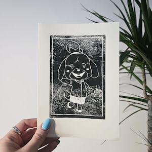 Handgemaakte bedrukte kaart Isabelle Animal Crossing