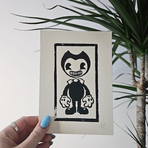 Bendy and the Ink Machine Charakter handgemachte gedruckte Karte