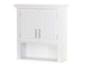 White Bathroom Wall Cabinet Cupboard with Open Shelf