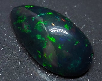 High quality black opal cabochon - loose natural welo Opal gemstone 5.00 CTS - pear shape 18 x 10 mm - loose Ethiopian fire opal