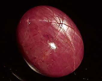 Natural star Ruby gemstone - loose Ruby cabochon 9.85 CTS - Oval 12 x 10 mm - asterism stone - July birthstone - AAA untreated pink stone