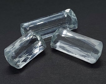 Gema de água-marinha natural - Lote de 3 peças facetadas de água-marinha, 17,65 quilates - Pedra do mês de março - Fornecedor canadense