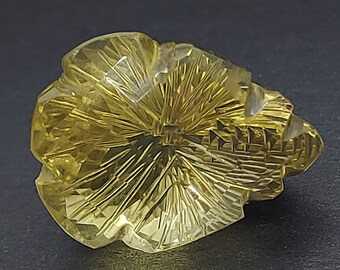 Fancy cut natural citrine gemstone - faceted loose Citrine 25.55 CTS - 21 x 15 mm - Canadian supplier - November birthstone