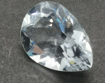 MOSS AQUAMARINE Pear Cut Fine Stone Natural Blue Excellent Fine Cut Faceted Sparkle High Quality size 7x9.5 mm