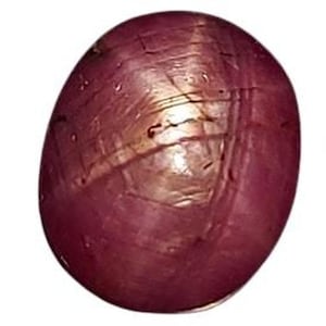 Unique striped star Ruby cabochon - untreated natural pink Ruby gemstone 4.10 CTS - oval 9 x 7 mm - loose corundum mineral - July birthstone
