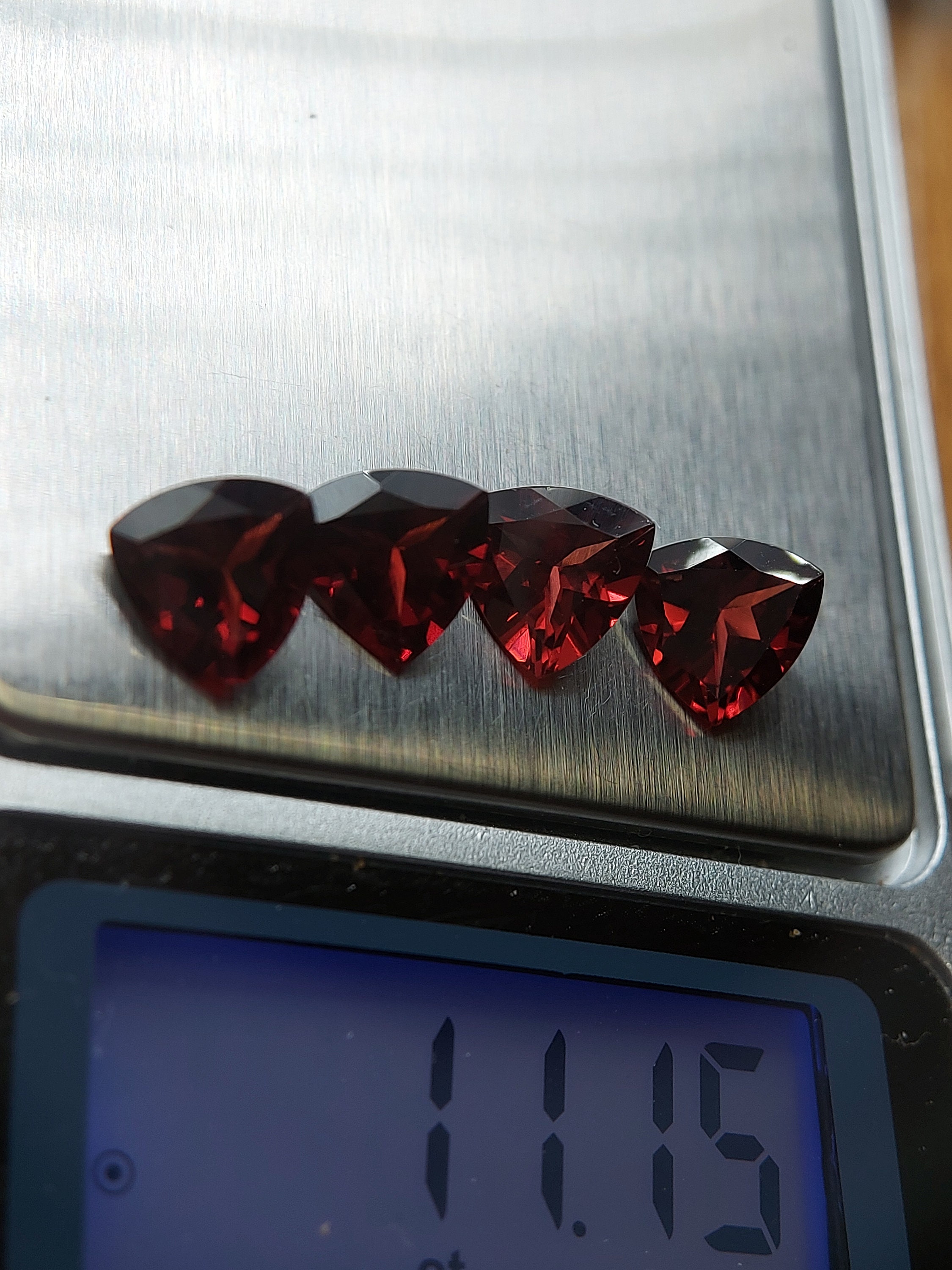 4 Bright Red Garnet Gemstone - Faceted Natural Garnet 11.15 CTS