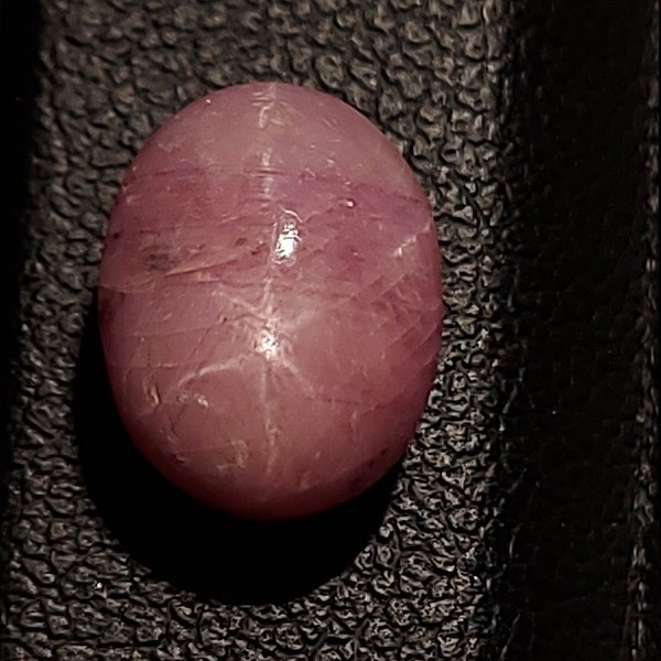 Pink star Ruby gemstone - loose natural Ruby cabochon 5.65 CTS - oval shape 10 x 8 mm - July birthstone - asterism stone