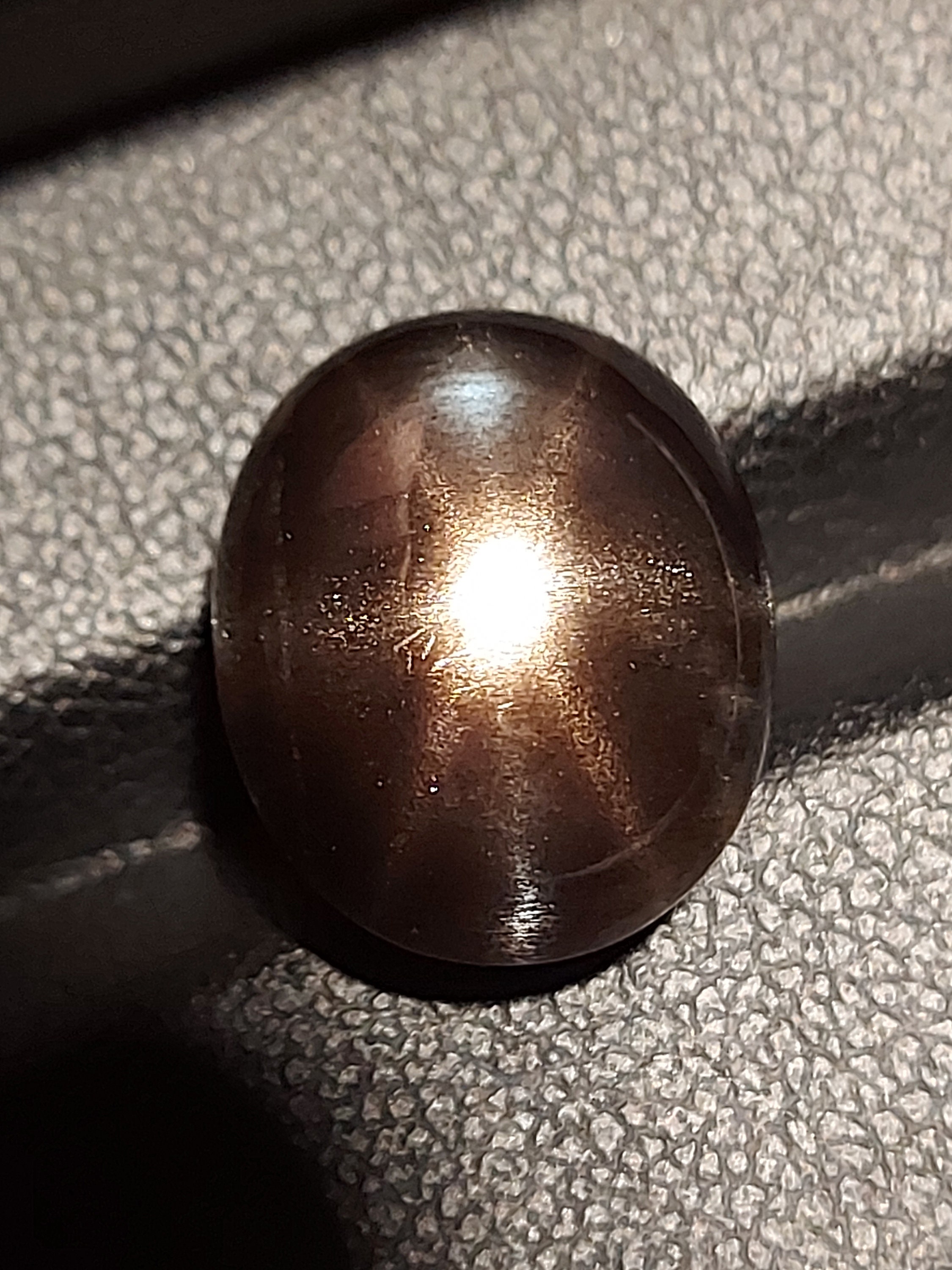 6-ray Black Star Sunstone Cabochon - Loose Natural Sunstone
