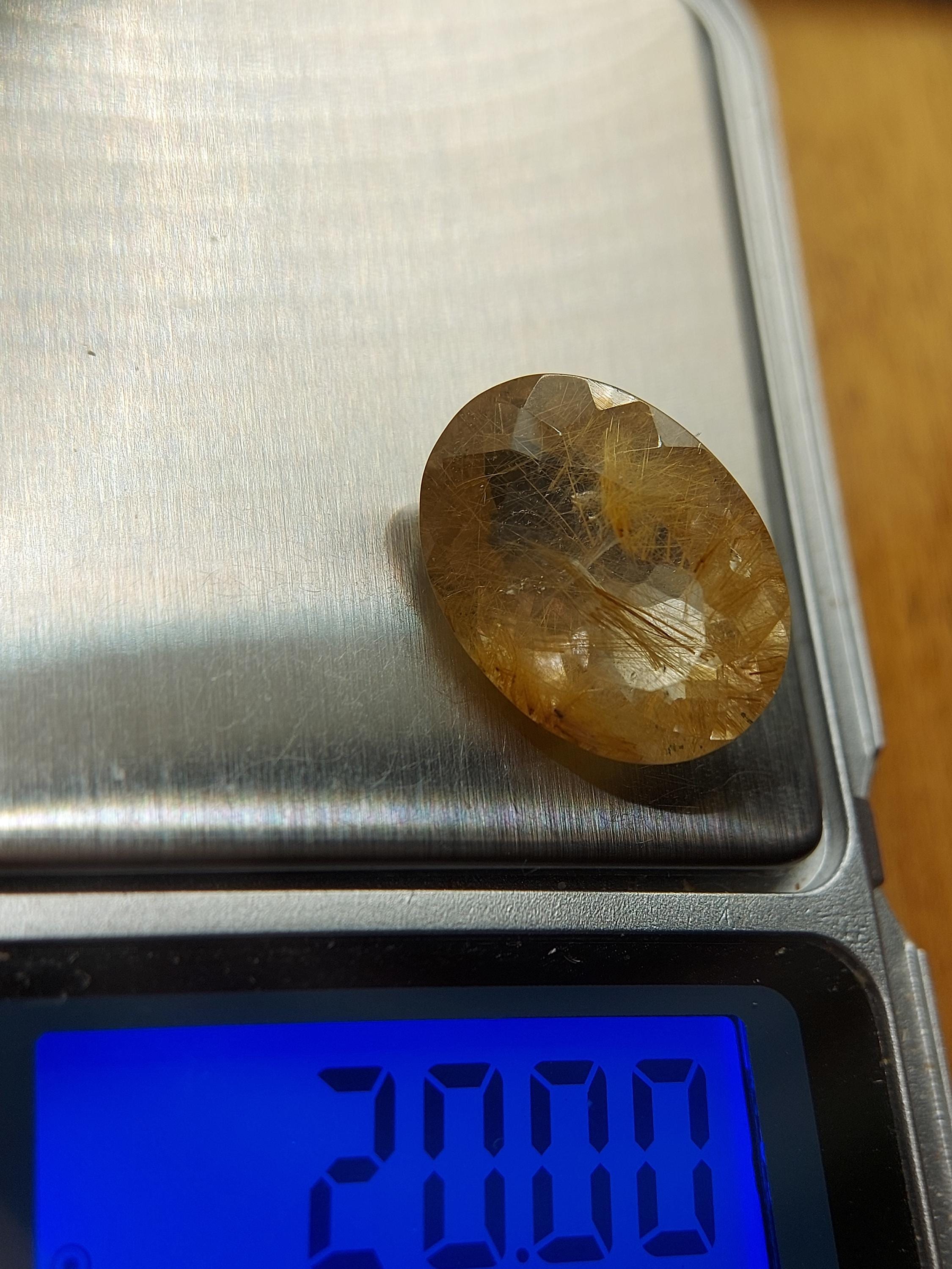アフリカ産ルチルクォーツ宝石 - ファセットカット天然ゴールデン 