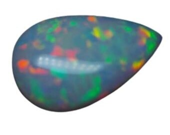 Rainbow color opal cabochon - large natural white opal gemstone 16.45 CTS - pear shape 25 x 16 mm - loose Ethiopian welo opal for jewelry