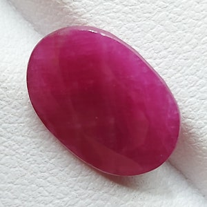 Rubí natural facetado, certificado y sin tratar, 6,59 quilates, ovalado, 14 x 9 mm, piedra rosa suelta para joyería, piedra de nacimiento de julio.