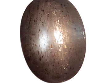 Silver double star sunstone - loose natural Sunstone gemstone 21.35 CTS - oval 19 x 14 mm - aventurine feldspar - asterism stone