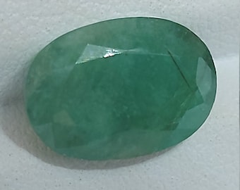 Esmeralda natural sin tratar - Esmeralda suelta facetada de 4,00 quilates - forma ovalada de 13 x 9 mm - Piedra de nacimiento de mayo - Proveedor canadiense
