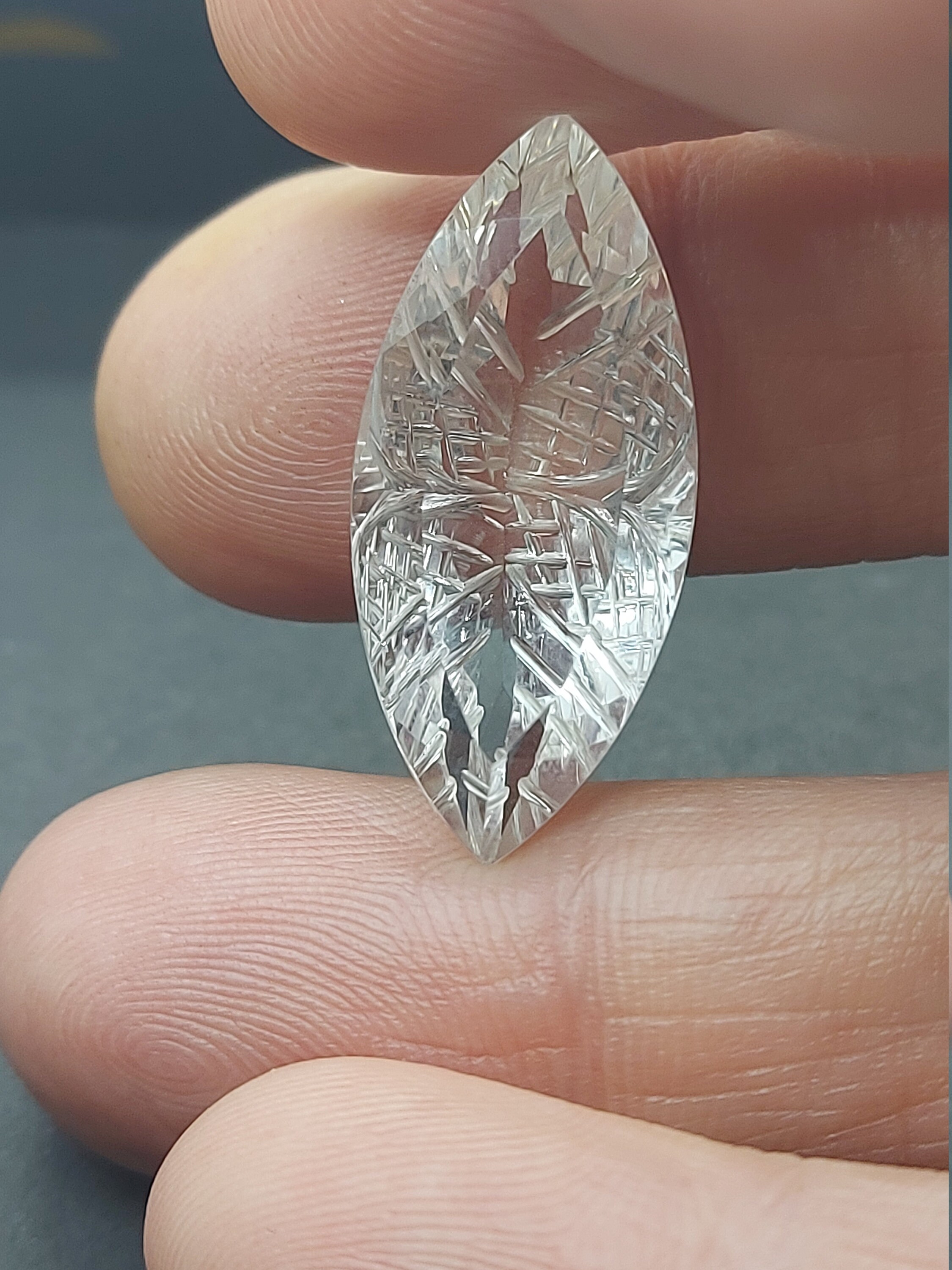 Large natural carved quartz gemstone faceted loose quartz Etsy