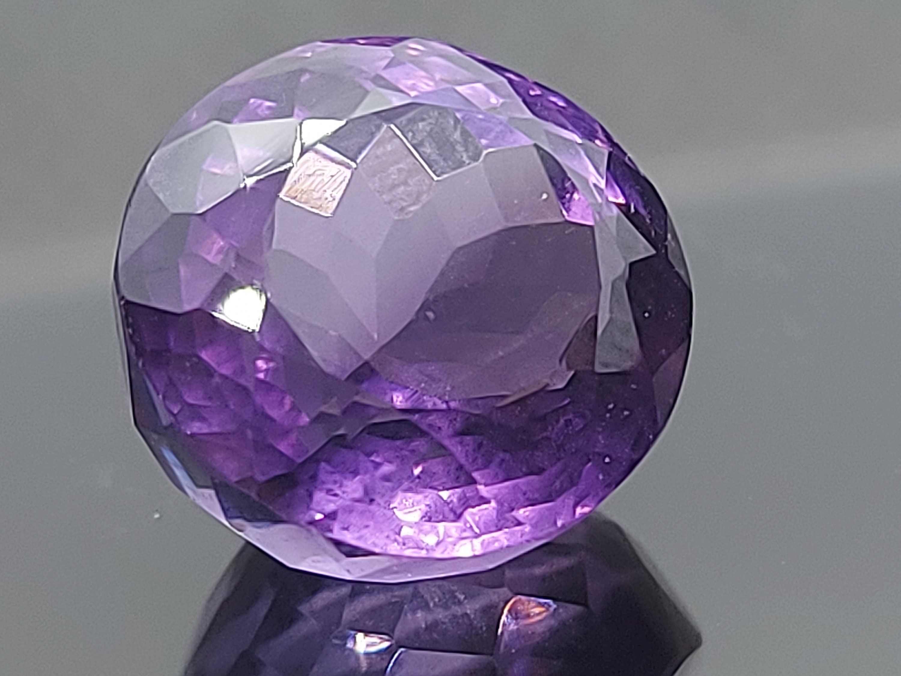 Large faceted loose Amethyst gemstone natural near flawless Etsy